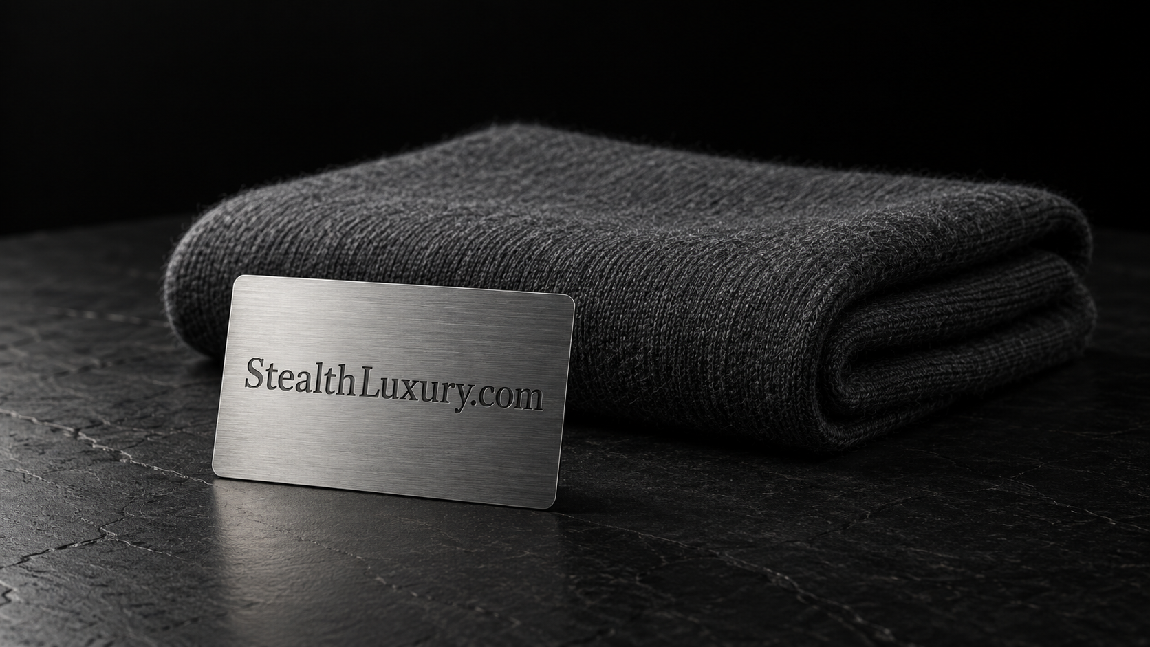 Matte stone and cashmere still life suggesting restrained luxury for StealthLuxury.com